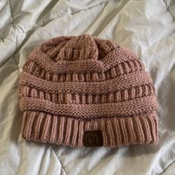 Snuggly Pink Sweater Bini Knit Hat CC Brand 