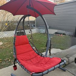 Hanging Curved Chaise Lounge Chair Swing - Patio 