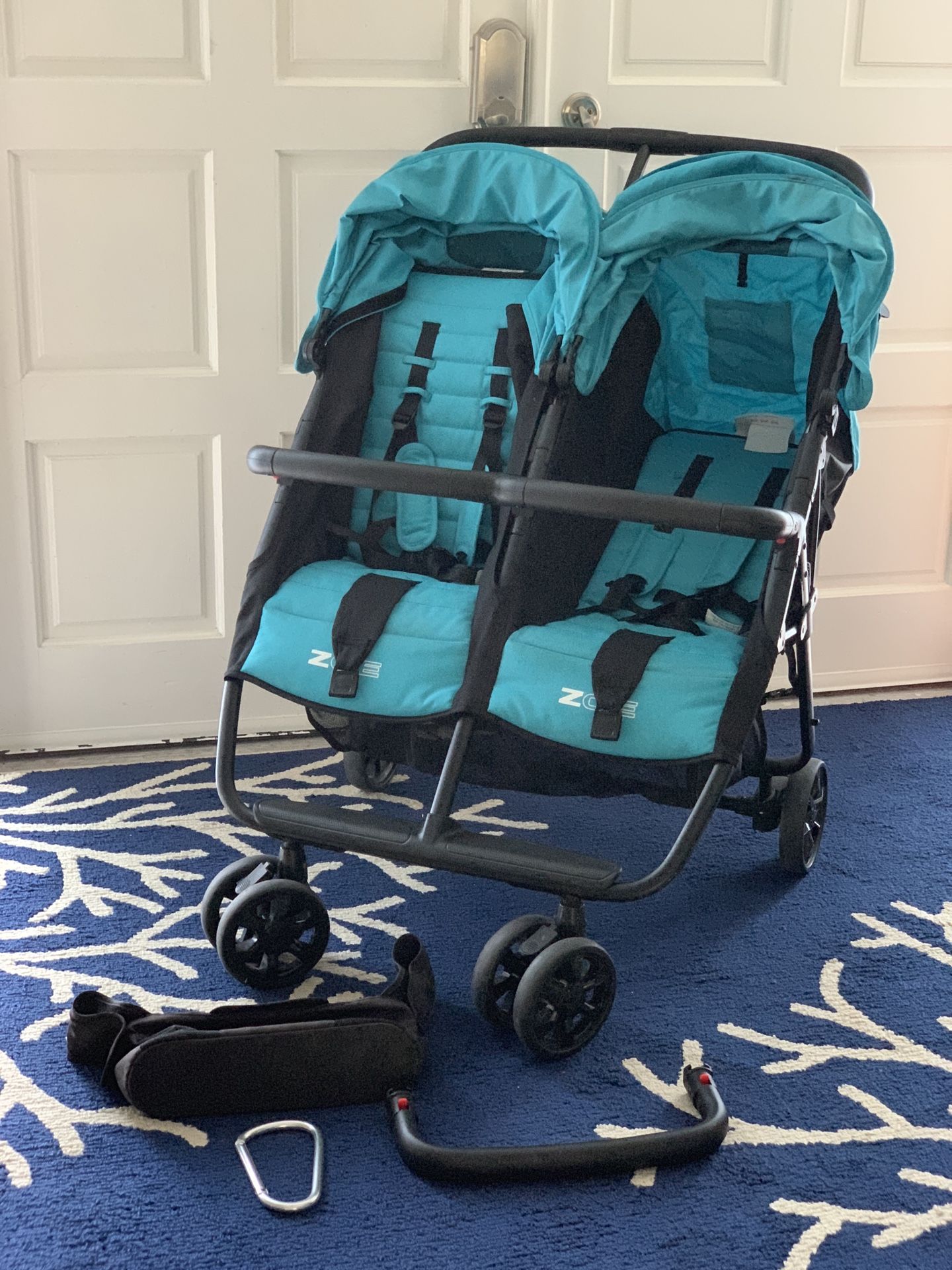 Zoe XL2 Deluxe Compact Double Stroller w/ Accessories