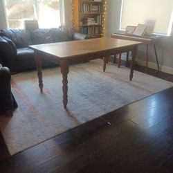 REAL WOOD: Solid Wood Dining Room Table, Light Brown, 36"W X 72"L X 30"H