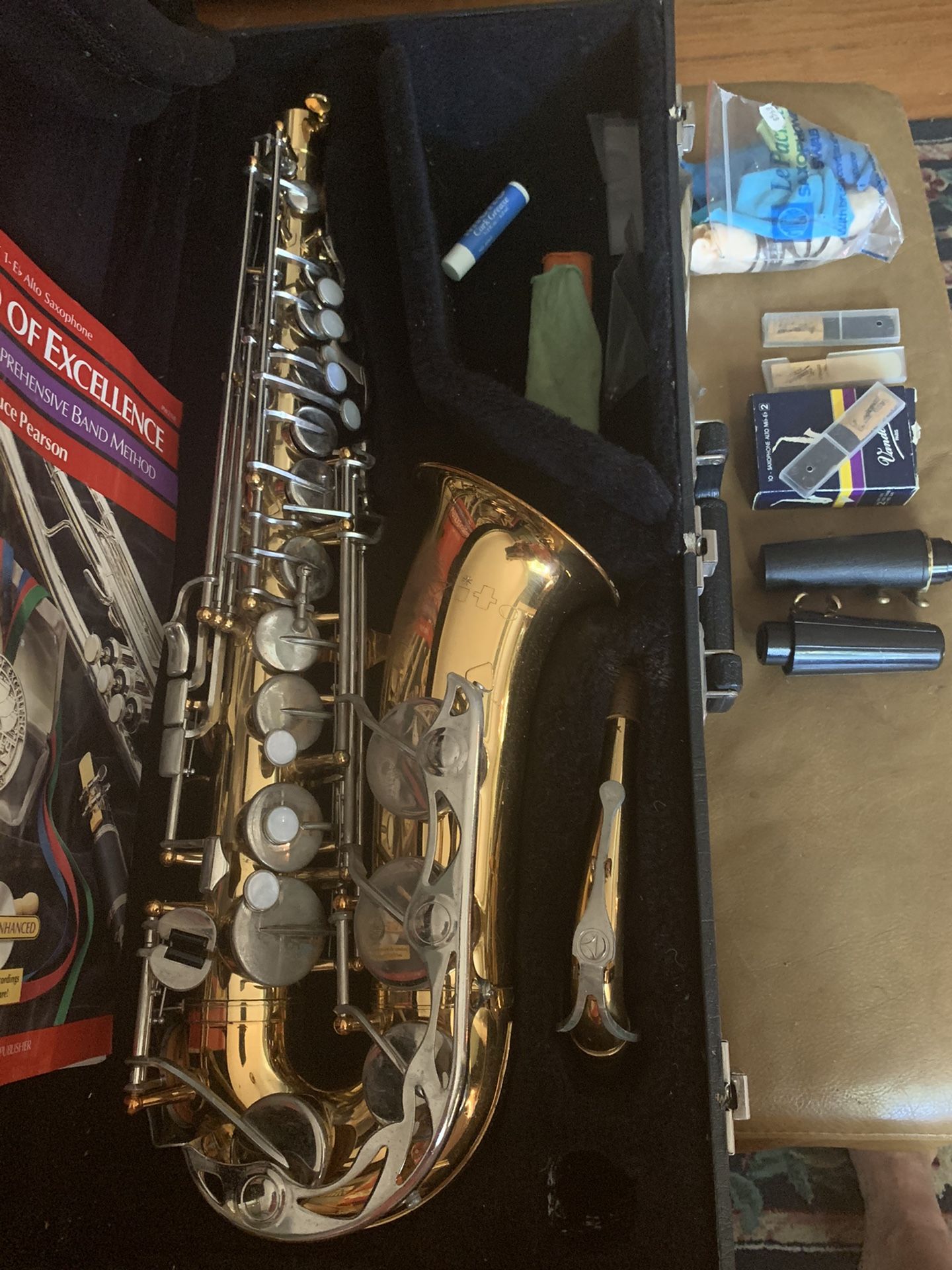 Vito alto saxophone with case and all extras. Made in USA.