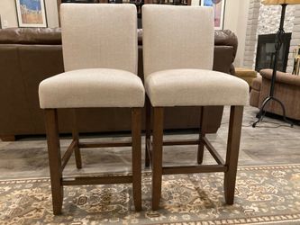 Stylewell 26 in. Banford Riverbed Beige Wood Counter Stools