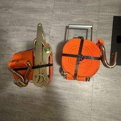 2 4” by 30’ Ratchet Straps 