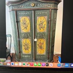 Swiss Antique Large Chest Armoire Cupboard