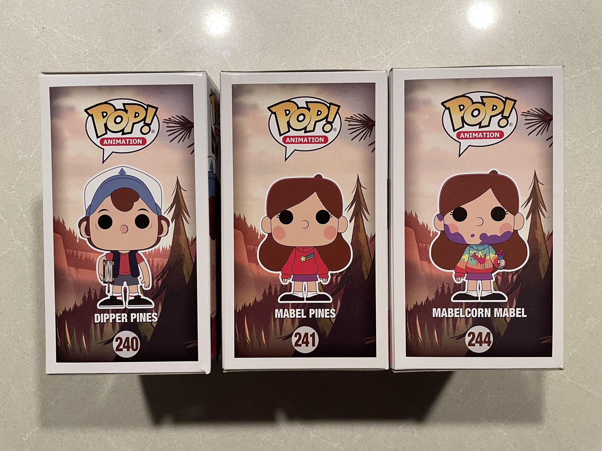 Mabel Mabelcorn & GLOW Dipper Pines CHASE Funko Pop *VAULTED