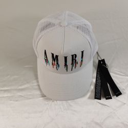 AMIRI White Paint Drip Core Logo Trucker Hat
