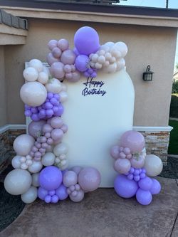 Happy Birthday Balloon Garland Backdrop