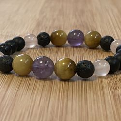 NATURAL Charged Multi Protection Bracelet (known For: healer, Protect Against Negative Energy,decision & $ Making, Help Love,Calm Emotions)