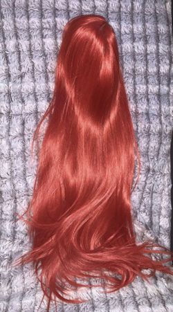 Conkolar Orange Straight Synthetic Lace Front Wigs Long Hair