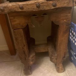 Rustic Vintage End Table Made In Mexico Barn Doors 