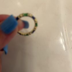 Tiffani & Co Ring Blue Green And Gold ! Vintage From 1960
