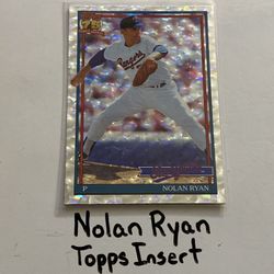 Nolan Ryan Texas Rangers Hall of Fame Pitcher Topps Short Print Insert Card. 