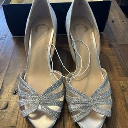 Silver Formal Heels Size 8