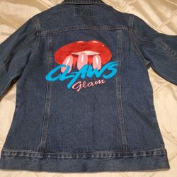 Claws Glam Denim Jeans Jacket 80's Style Port Authority Ladies Size S