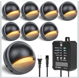 Low Voltage Deck Lights Kit with Transformer Photocell Sensor and Timer IP67 Waterproof Fence Lights UL Listed Wire for Outdoor Garden Patio Landscape