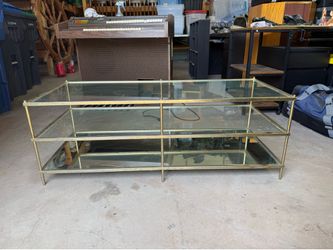 Brass and glass coffee table