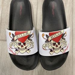 NWOT Ed Hardy Love Kills Slides 9