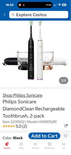 Philips Sonicare DiamondClean Rechargeable Toothbrush 2-Pack