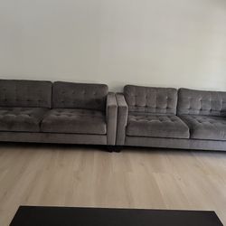 NEEDS TO GO ASAP set of TWO Beautiful Grey Couches 