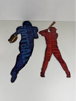 Football/baseball Player Silhouette Metal Hanging Sports Decorative Plaques
