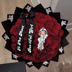 Halloween Betty Boop Red Rose Bouquet