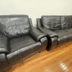 Two-Piece Fully Reclinable Sofa with Extendable Coffee Table
