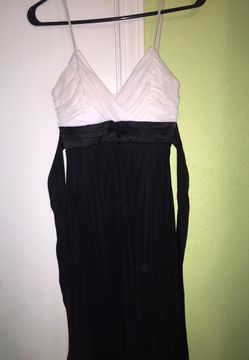 Black and white long party dress