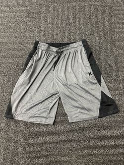 Game Time Mens Gray Black Colorblock Knit Polyester Gym Shorts L Drawstring