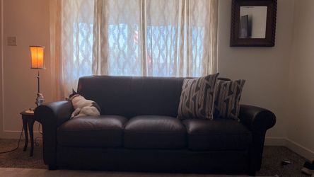 Dark Brown Leather 3-Set Sofas - Make me an offer