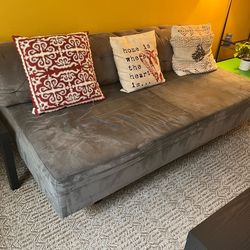 Soft Couch-Sofa-Sleeper with removable cushions Light grey