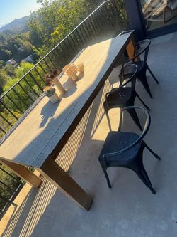 Crate and barrel white oak table