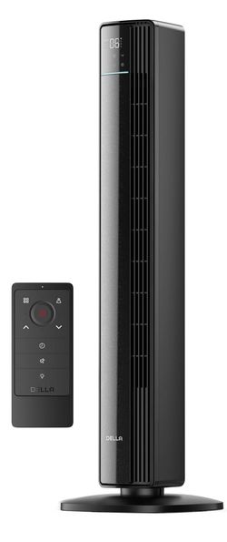 Smart Standing Fan, Quiet Motor, 90° Oscillating Fan with Remote Control, 12 Speeds 4 Modes, 24H Timer, Bladeless Cooling Fan