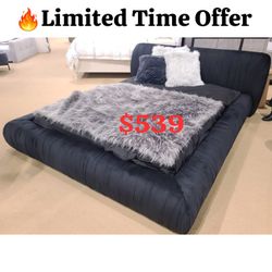Black Platform Queen  / King Size Bed Frame  - Mattress Sold Separately 