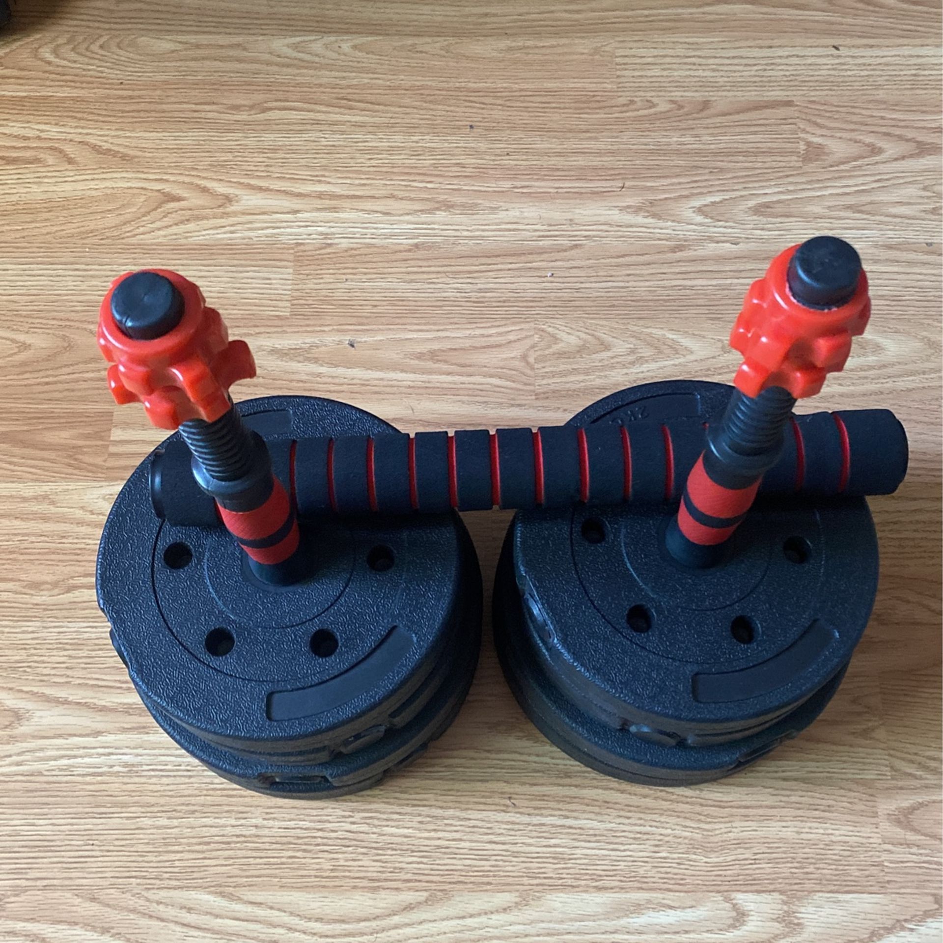 Home Gym Adjustable 42lb Dumbbell And Barbell Weights Set 