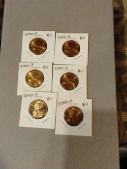 6 uncirculated Sacagawea dollars  2000P