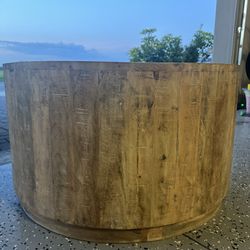 Wood Single Drum Coffee Table