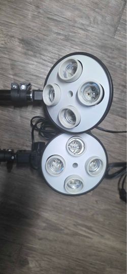 2 Photography Studio Light Stands w/ 4-Socket Light Heads – Video/Content Creator Setup