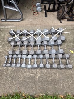 10lb thru 55lb Metal Hex Dumbbell Set (650lb)