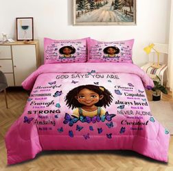 Comforter Set Twin for Kids Teens,God Says You are Comforter Set, Girl Magic Bedding Set