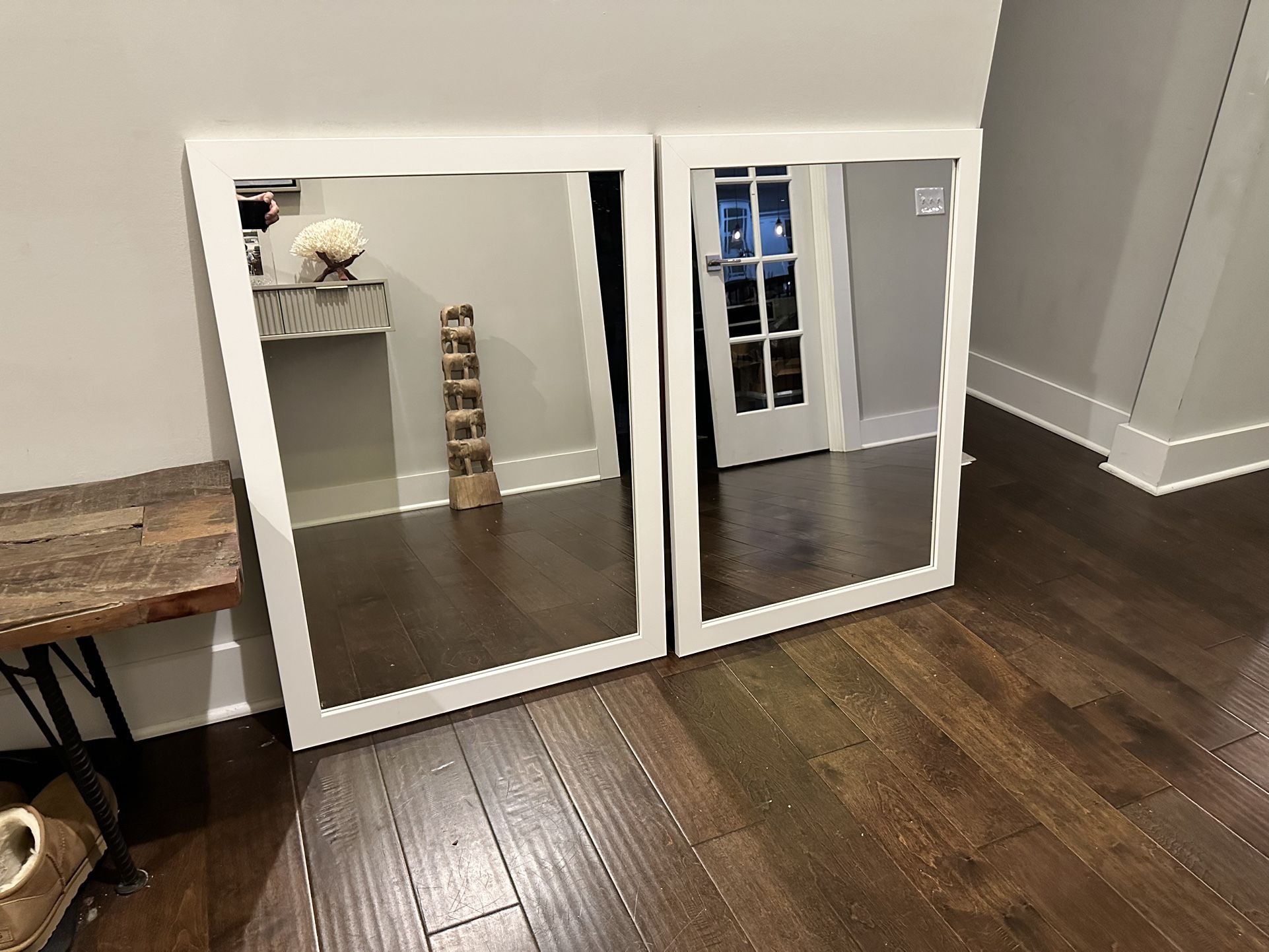 Set of white Frame Mirrors Excellent Condition
