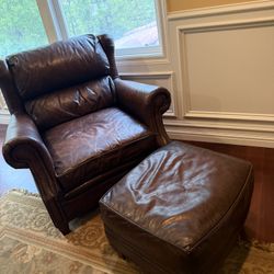 Armchair & Ottoman Leather