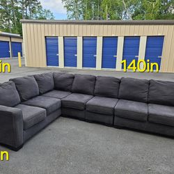 FREE DELIVERY Couch Sectional Sofa L in Charcoal 4 PC