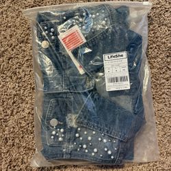 Sparkle Jean Jacket Vest / Women’s size medium