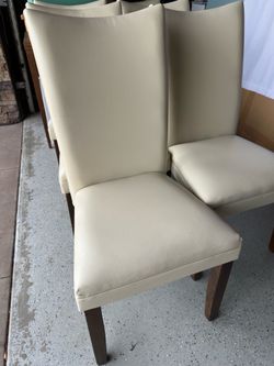 6 Ivory White Dining Chairs
