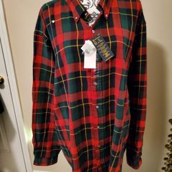 Polo Ralph Lauren Big & Tall Long Sleeve Plaid Shirt Size 3XB