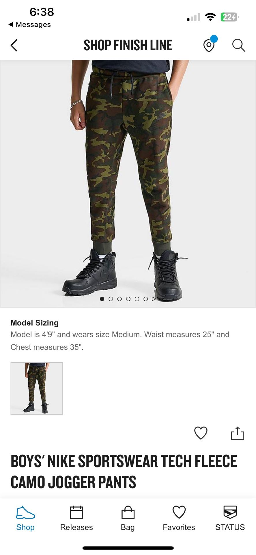 BOYS' NIKE TECH FLEECE CAMO JOGGER PANTS