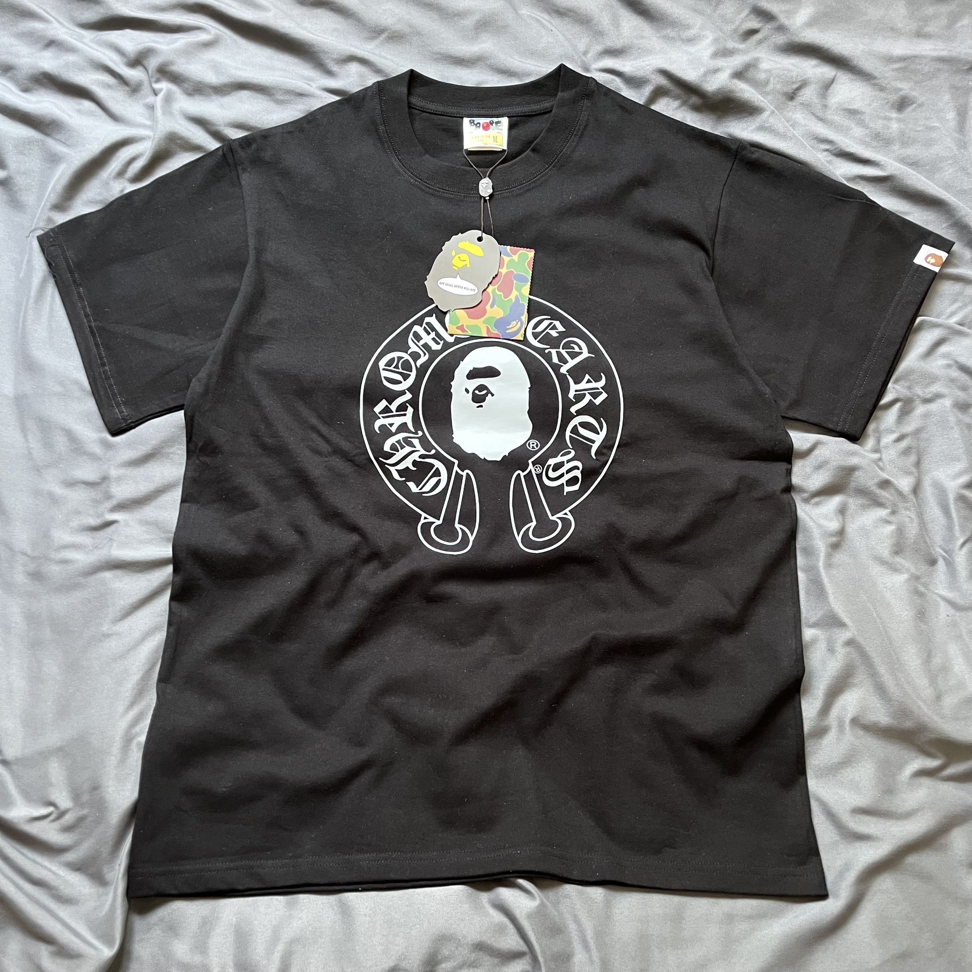 BAPE x Chrome Hearts black tee