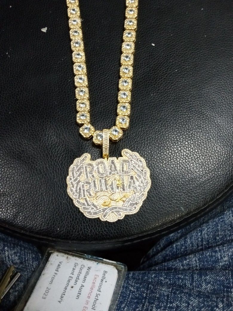 Brass Chain With Qz Diamonds With Road Runner Charm,All Products : American Fashion Style Bags On Sale