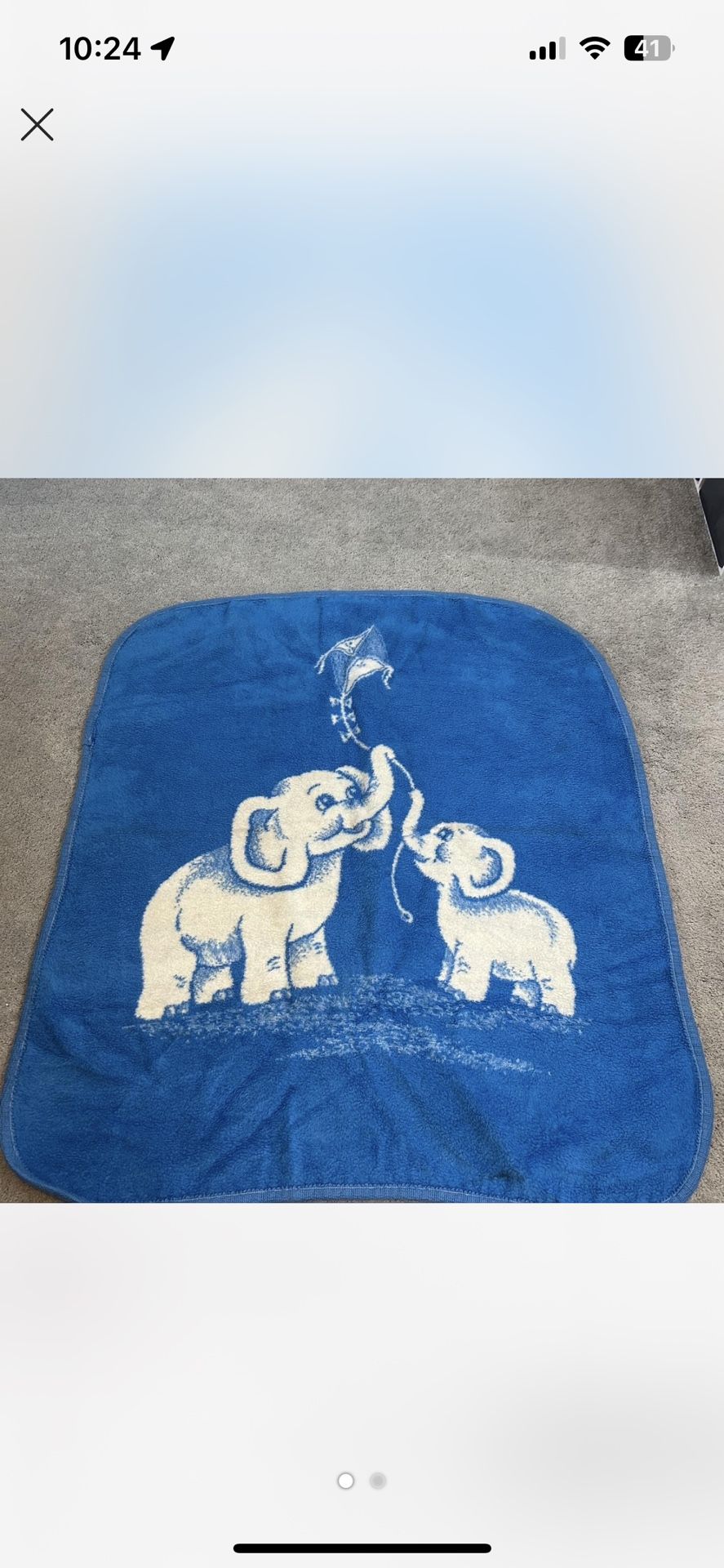 San Marcos Vintage Baby Blanket 42x50” $25 Firm 