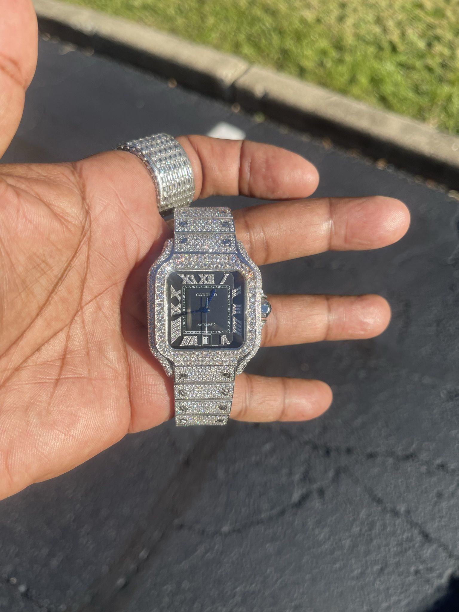 🔥🔥BLACK FRIDAY SALE ICEDOUT BLACK DIAL MOISSANITE WATCH 